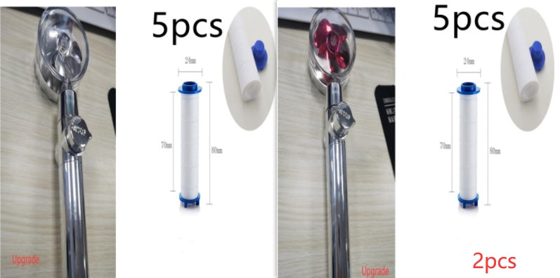 Douchette Turbo Propeller Économiseur d'Eau Haute Pression 360 Degrés avec Extension de Ventilateur
