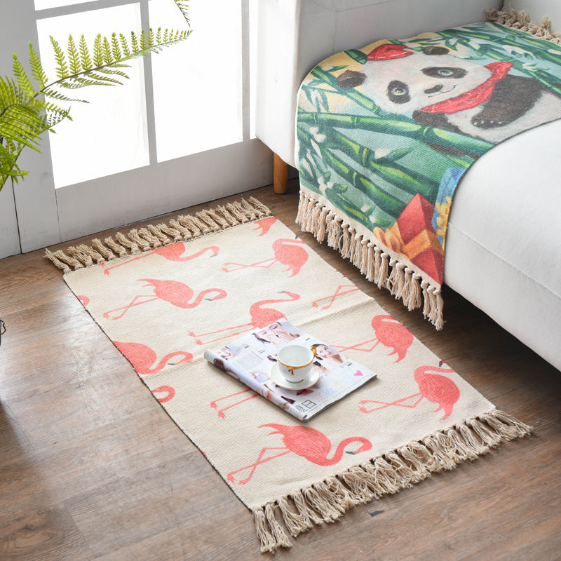 Tapis en Lin et Coton au Style Scandinave