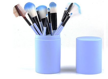 Set de 12 Pinceaux de Maquillage : Blush, Fard à Paupières, Mascara, Highlighter