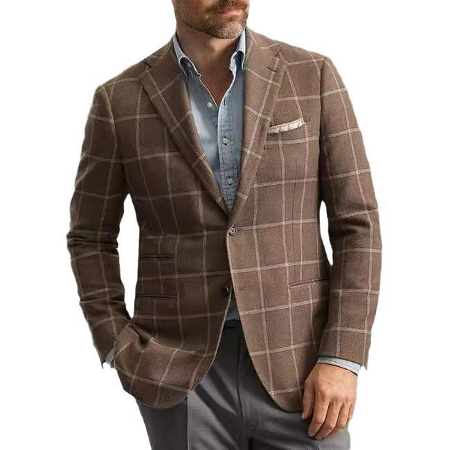 Veste de Costume Légère pour Homme à Motif À Carreaux