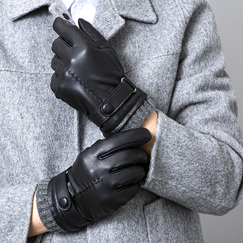 Gants en Cuir pour Hommes avec Écran Tactile - Confort et Élégance en Automne et Hiver