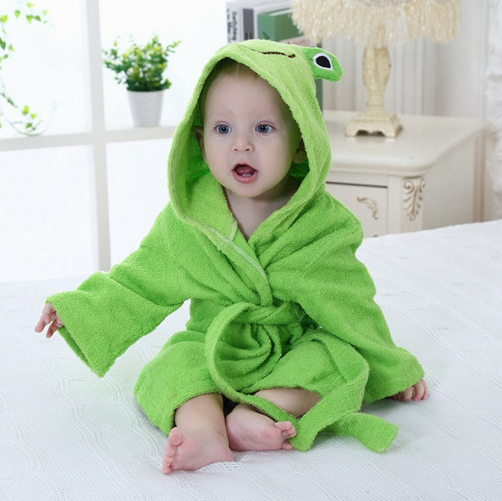 Serviettes de bain et peignoirs à capuche pour bébé avec motifs d'animaux mignons en coton