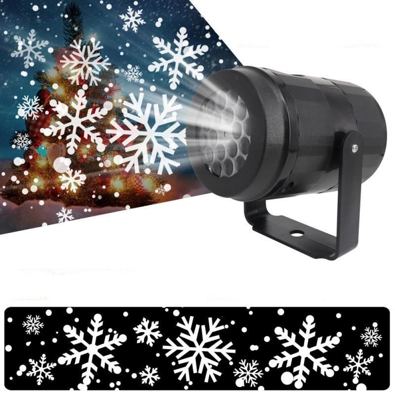 Projecteur LED Décoratif de Fête de Noël avec Motifs de Flocons de Neige
