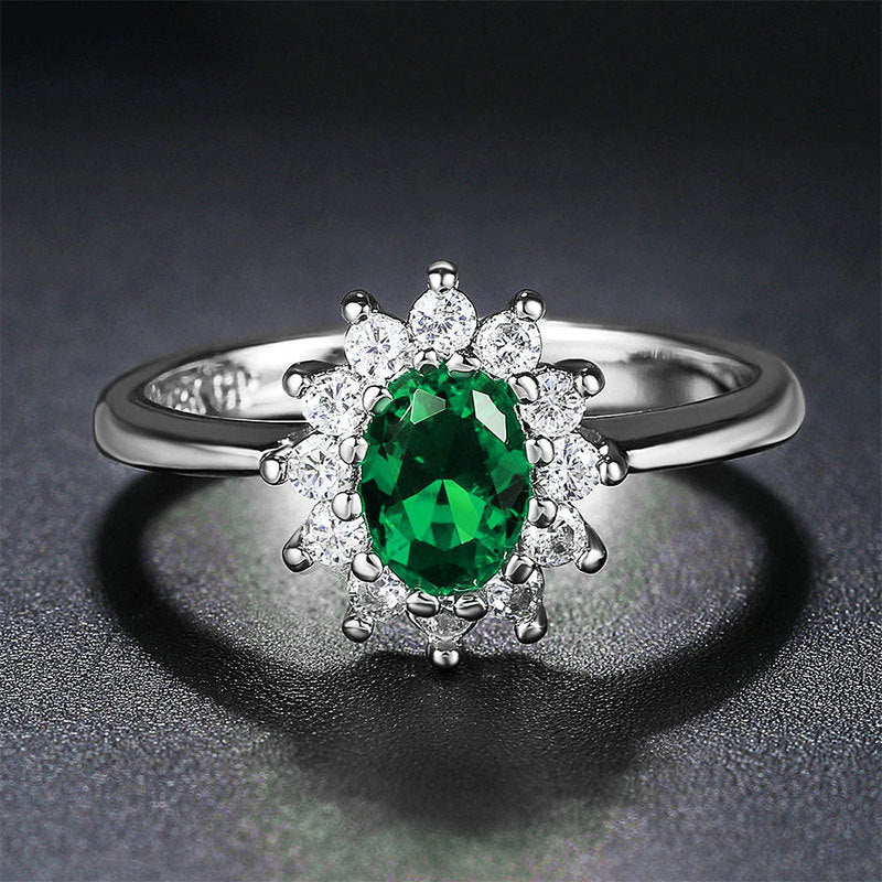 Bague Femme en Moissanite Bleu
