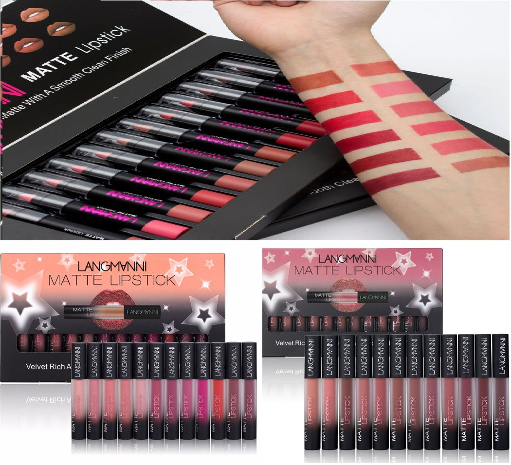 Ensemble de Rouge à Lèvres Velouté Mat Waterproof Longue Durée