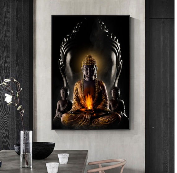 Art Murale Bouddha Moderne en Toile - Décoration Murale Bouddhiste