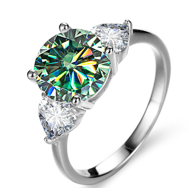 Bague de Mariage de Luxe en Argent Sterling avec Moissanite 3 Karats pour Femme