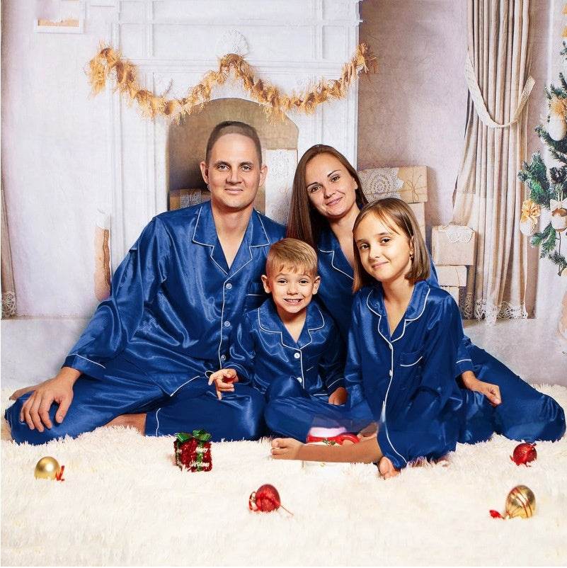 Pyjama en Soie Glacée Parent-Enfant à Manches Longues - Allomarc.com