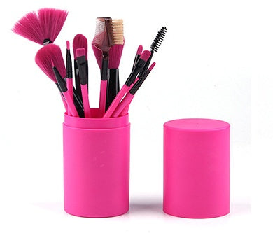 Set de 12 Pinceaux de Maquillage : Blush, Fard à Paupières, Mascara, Highlighter