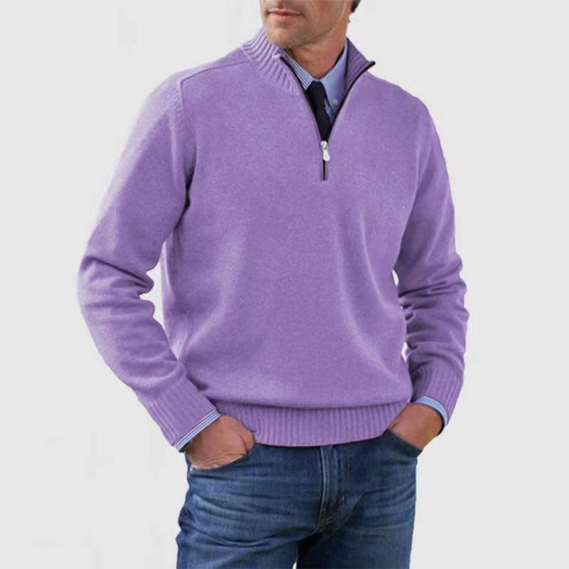 Pull Zippé Col Montant pour Homme - Mode Hiver Couleur Unie