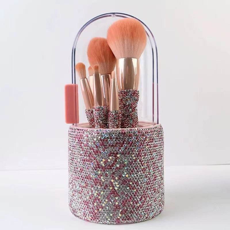 Ensemble de Pinceaux de Maquillage Luxueux avec Diamants - Allomarc.com