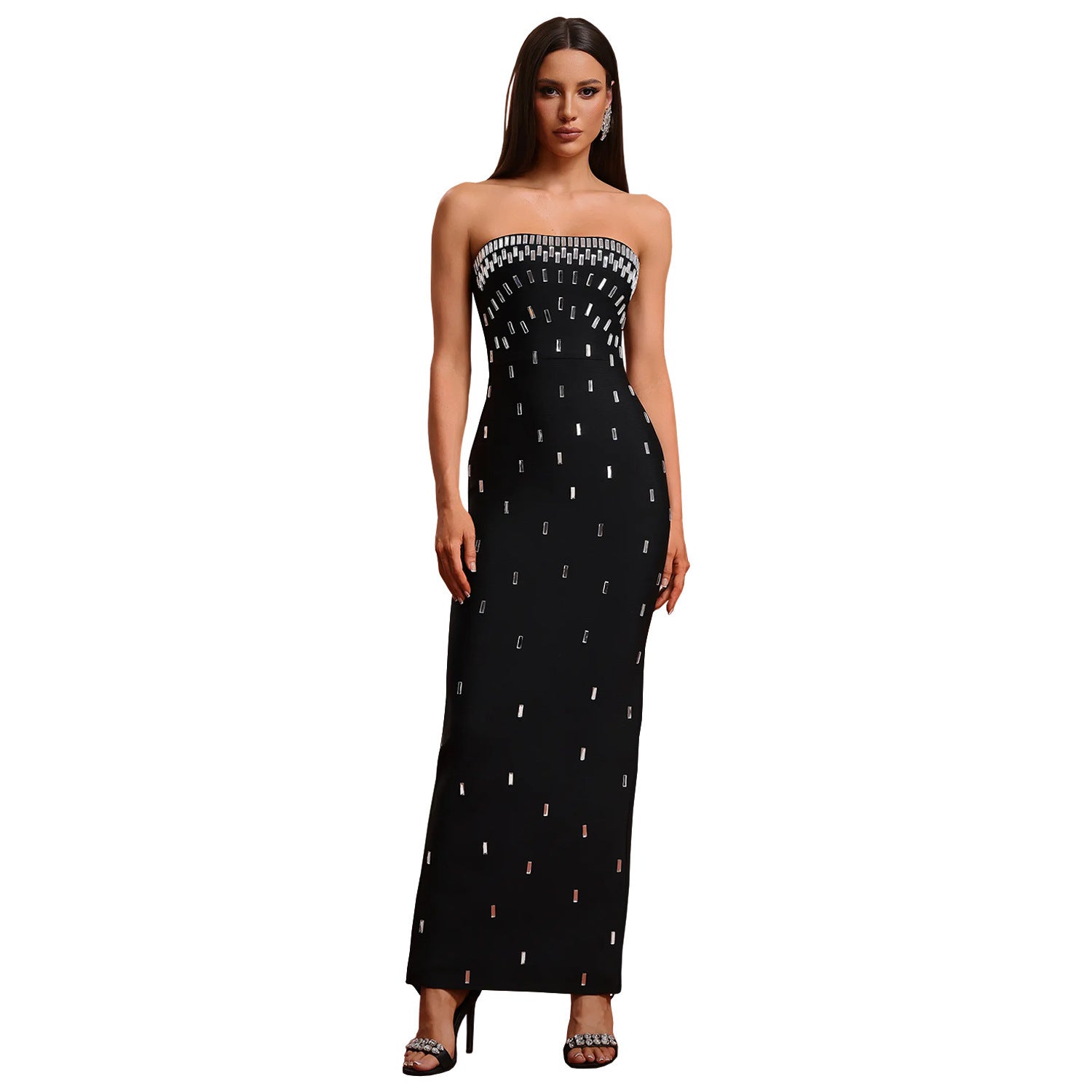 Robe Dos Nu Sexy en Tube avec Strass - Mode Européenne et Américaine