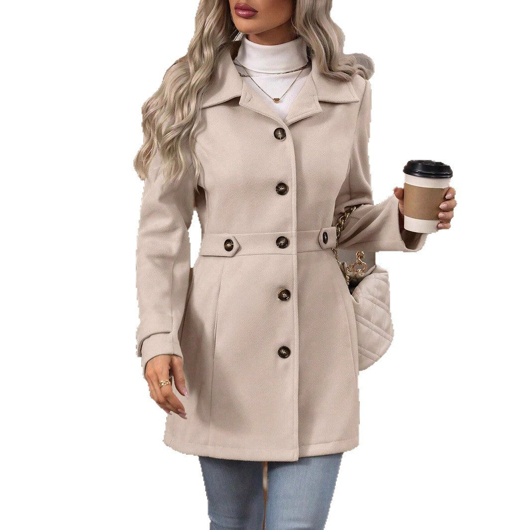Manteau en Laine Élégant à Boutonnage Slim-Fit