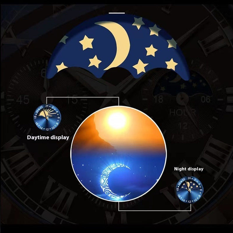 Montre Sportive Multifonctionnelle Étanche Luminante pour Hommes avec Trois Yeux et Six Aiguilles
