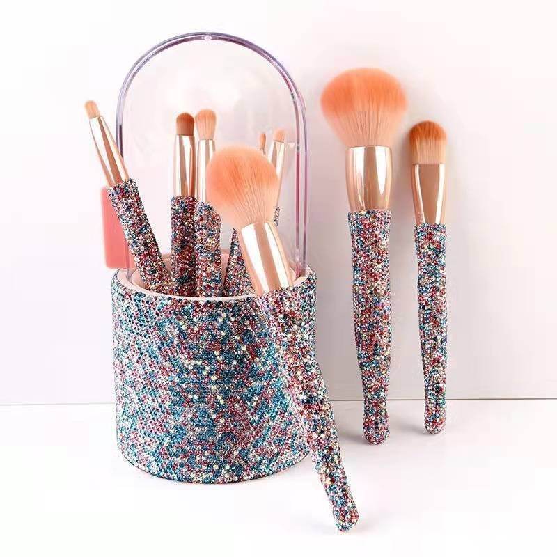 Ensemble de Pinceaux de Maquillage Luxueux avec Diamants - Allomarc.com