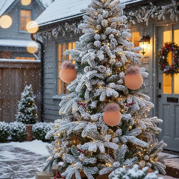 Set de 4 Boules de Noël en Verre pour Décoration de Sapin