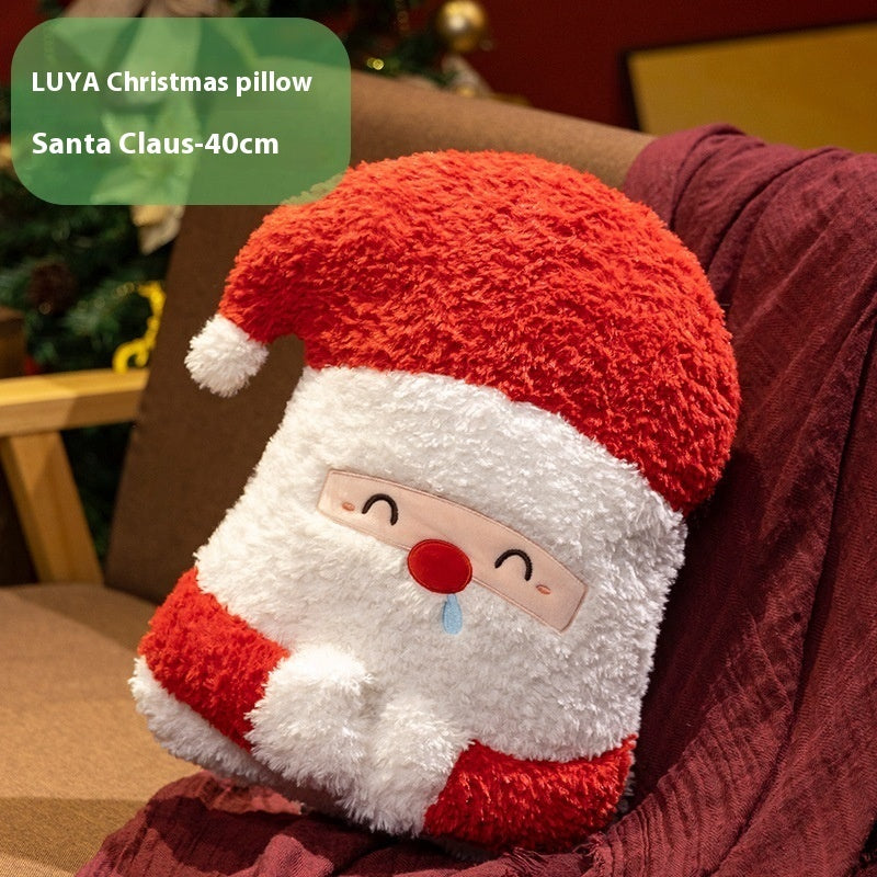 Coussin en Peluche Décoratif de Noël en Forme d'Arbre