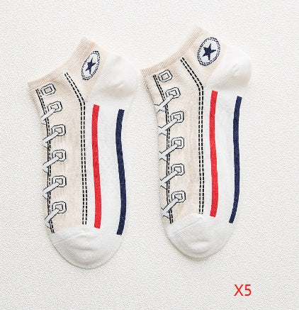 Chaussettes de bateau en coton peigné - Déodorantes et respirantes