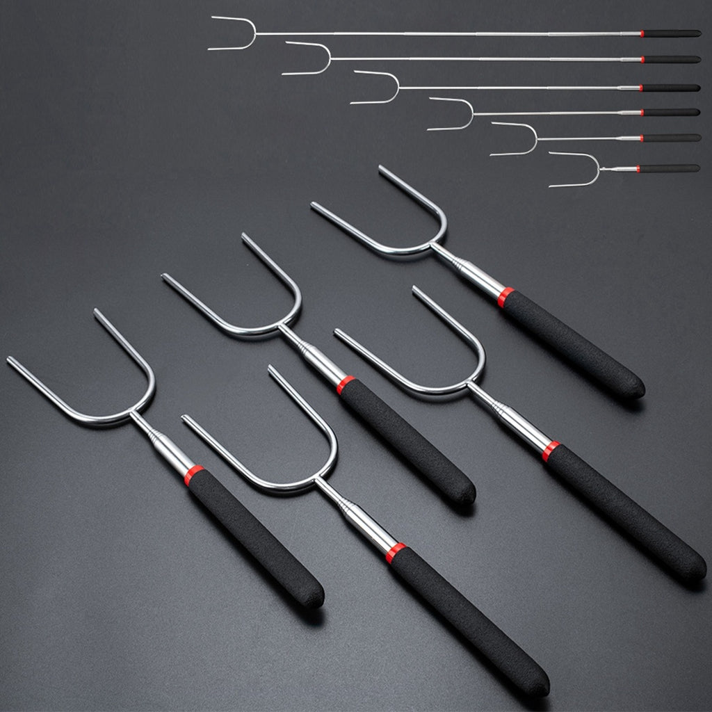 Fourchette de Barbecue Télescopique en Acier Inoxydable pour Extérieur