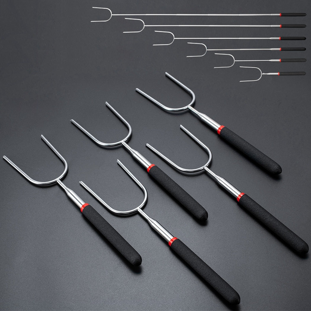 Fourchette de Barbecue Télescopique en Acier Inoxydable pour Extérieur