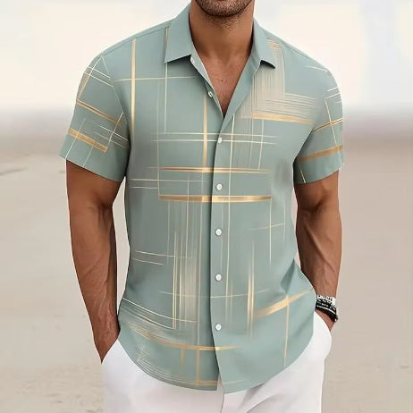 Chemise à Boutons pour Hommes - Mode Décontractée pour les Vacances en Plein Air