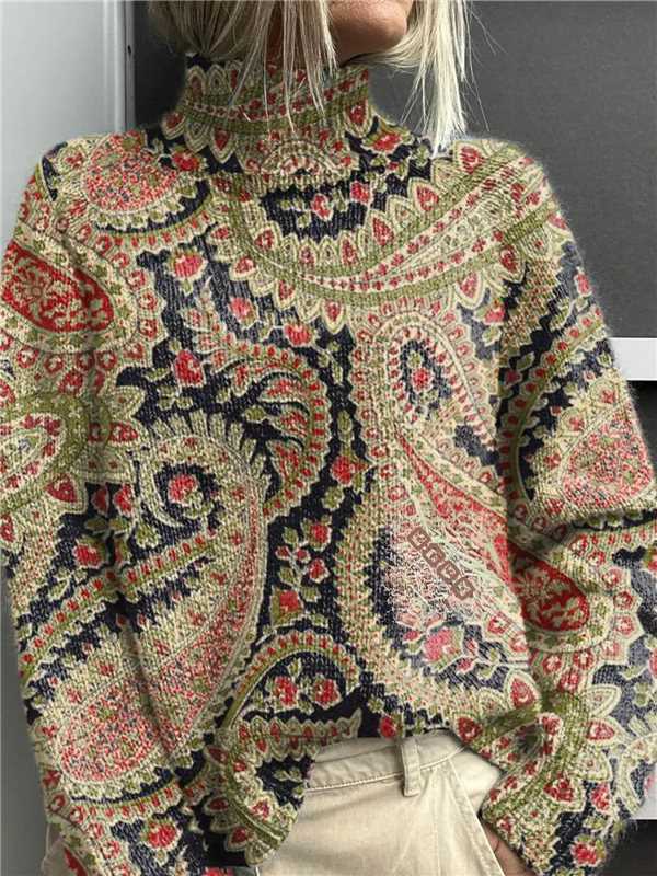 Pull En Col Roulé Imprimé Pour Femmes - Noël