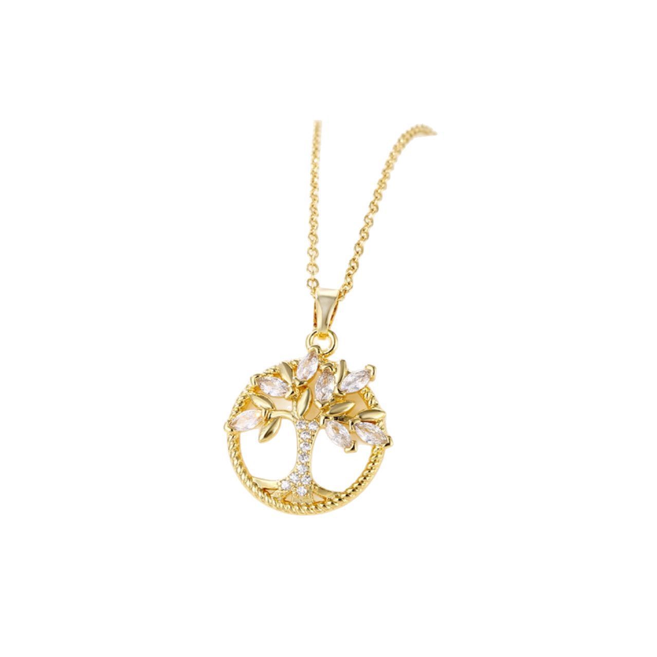 Collier en Zircon Incrusté de l'Arbre de Chance Populaire en Europe et Amérique