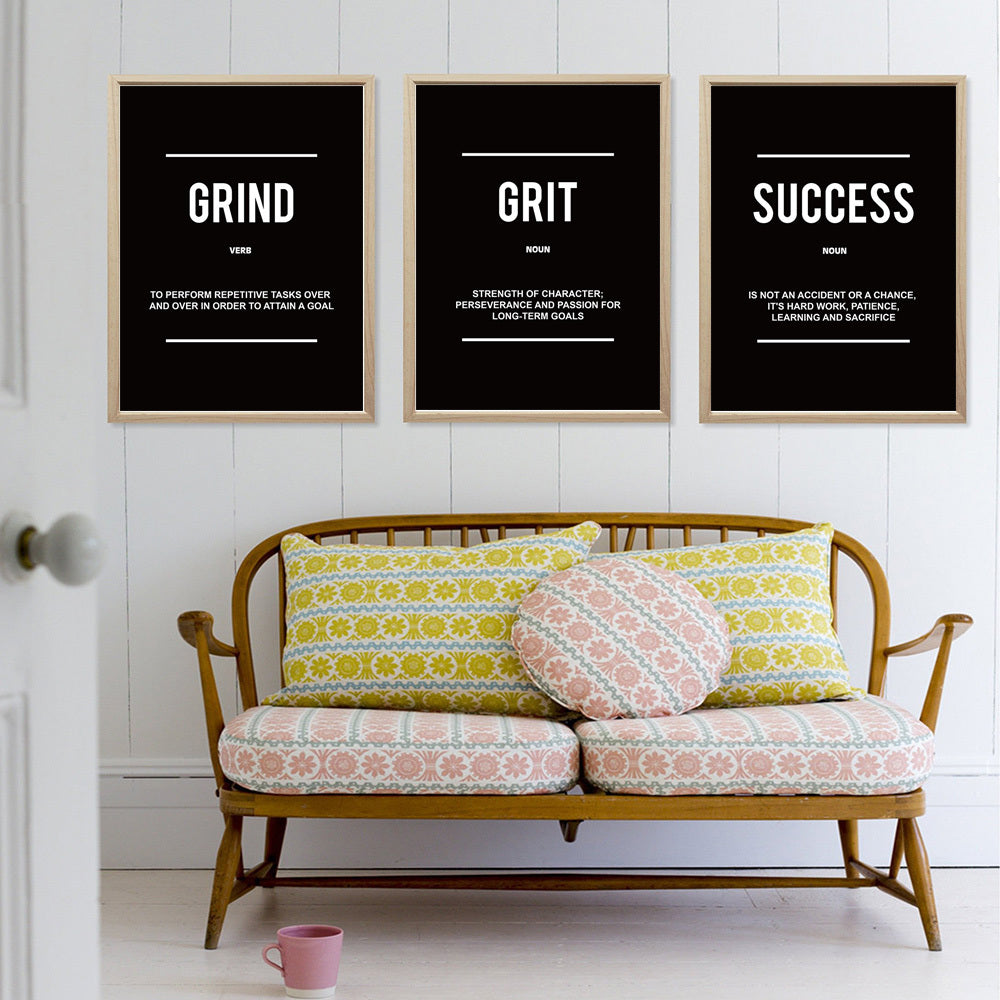 Art mural inspirant avec citations pour la décoration de bureau