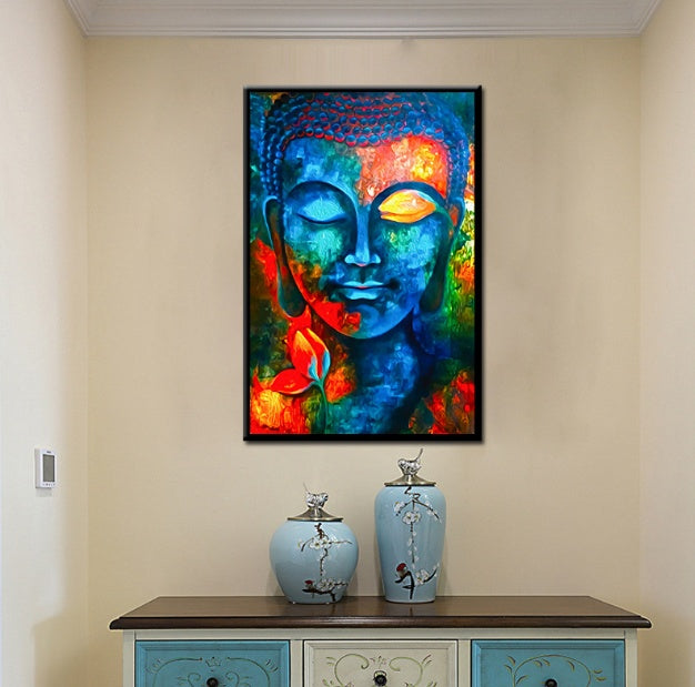 Art Murale Bouddha Moderne en Toile - Décoration Murale Bouddhiste