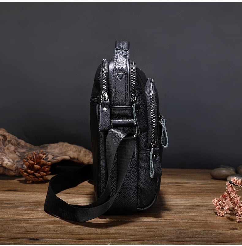 Sac Messager en Cuir Véritable pour Hommes - Multifonctionnel et Élégant