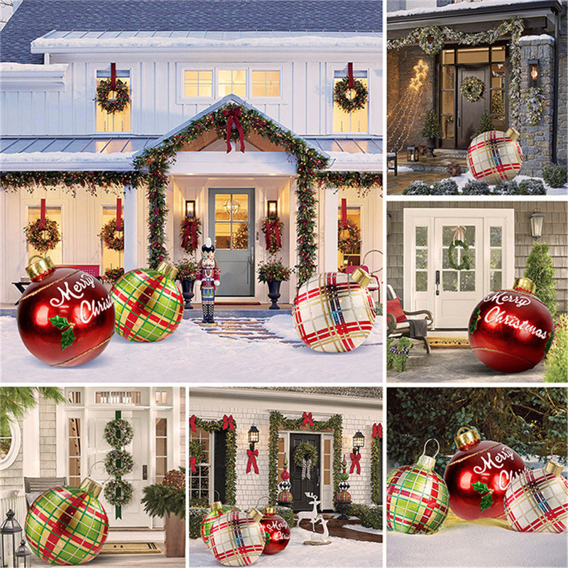 Boule de Noël Gonflable 60CM pour Décoration Extérieure