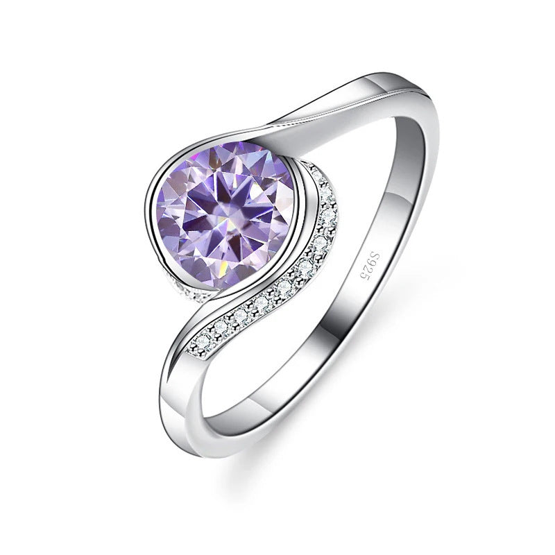 Bague en Moissanite S925 en Argent Sterling pour Femmes