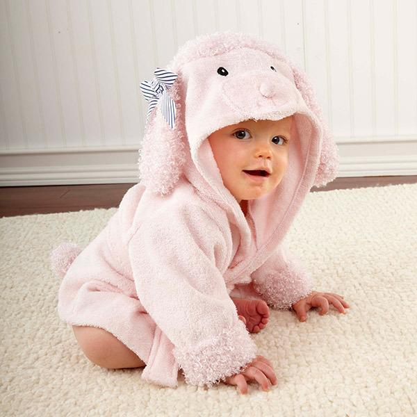 Serviettes de bain et peignoirs à capuche pour bébé avec motifs d'animaux mignons en coton