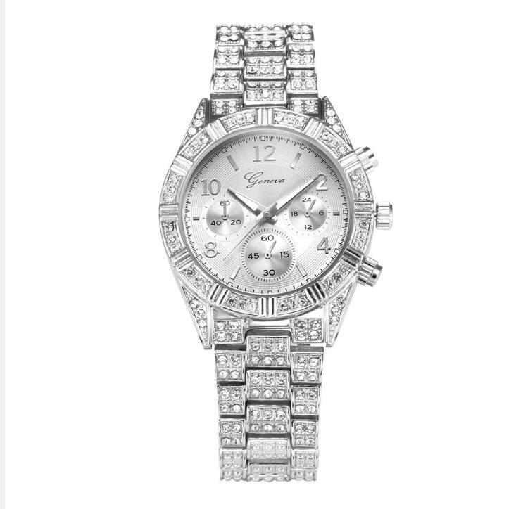 Montre Femme Analogique en Quartz avec Cristaux - Luxe et Élégance