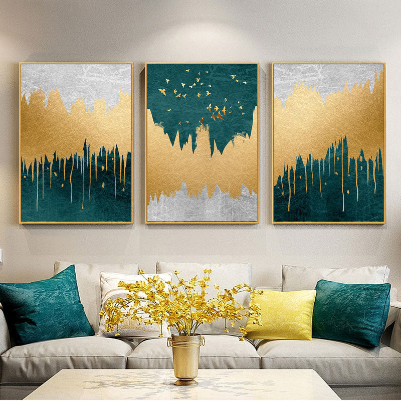 Peinture murale abstraite paysage sur toile - Affiche nordique