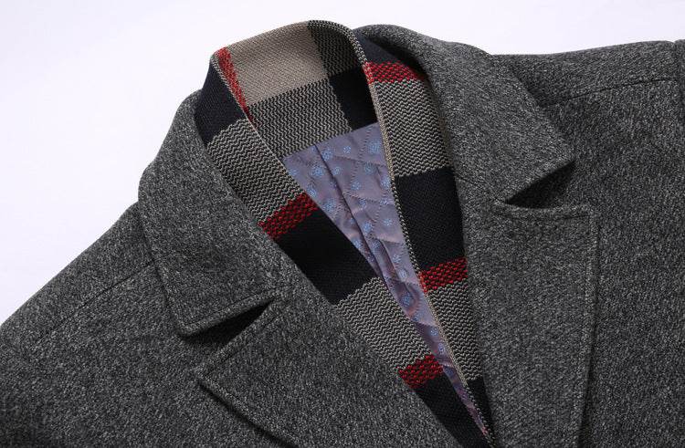 Manteau Mi-Long en Laine à Col Revers pour Homme - Allomarc.com
