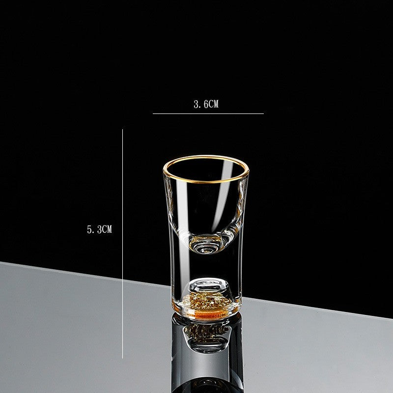 Gobelet à Shot en Verre Cristal avec Diviseur en Feuille d'Or