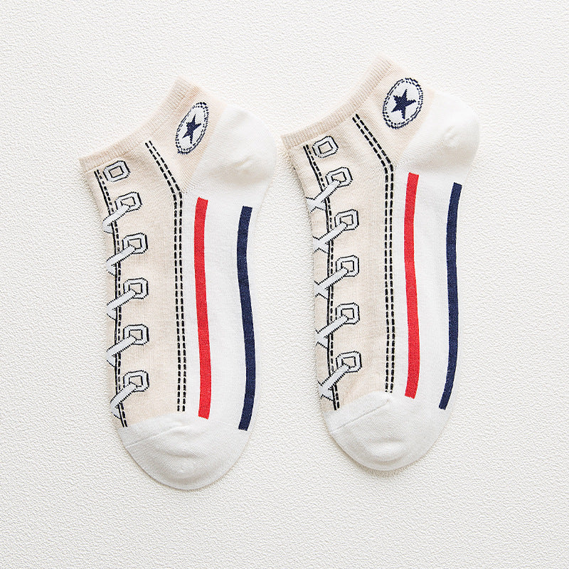 Chaussettes de bateau en coton peigné - Déodorantes et respirantes