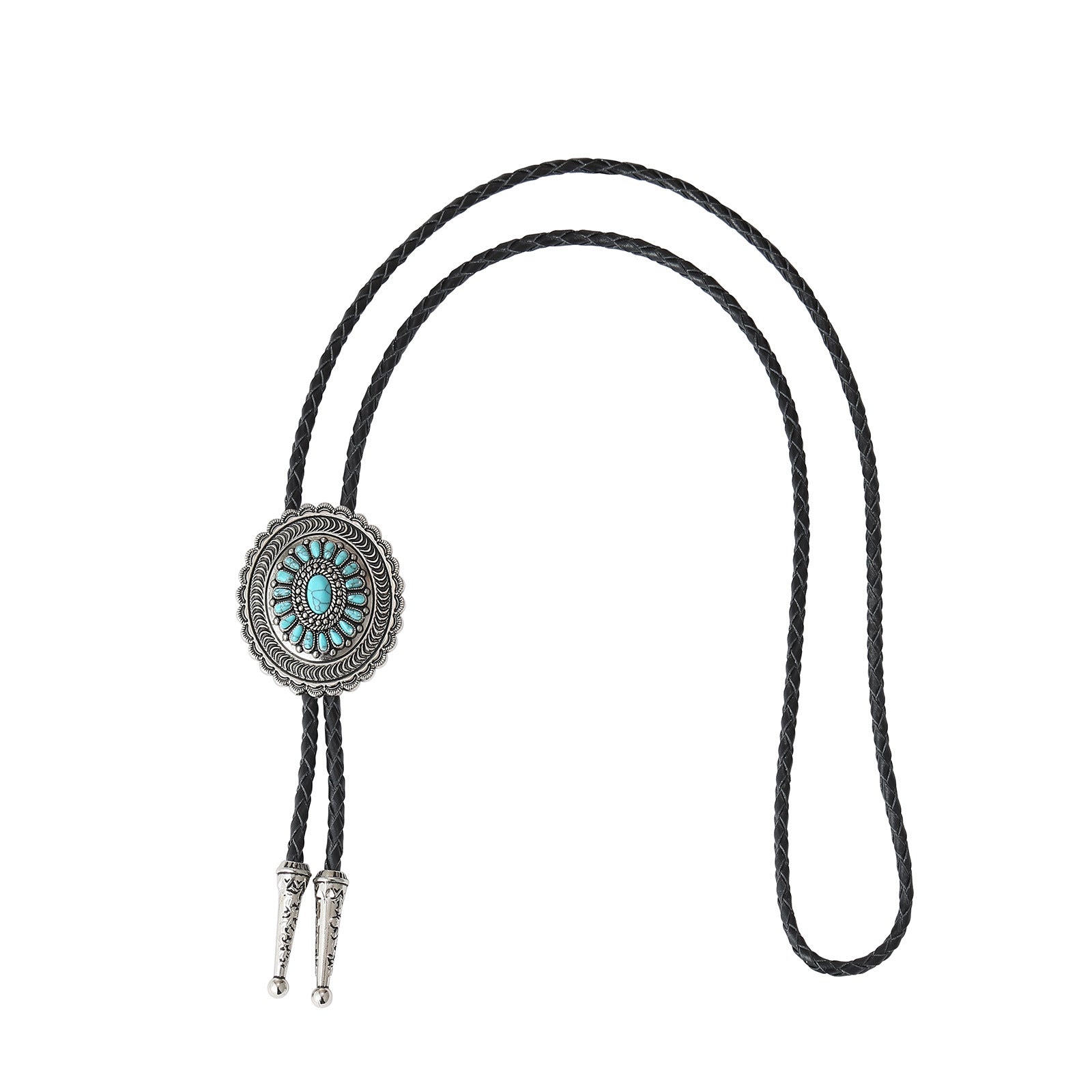 Cravate Bolo Amérindienne en Turquoise Sculptée