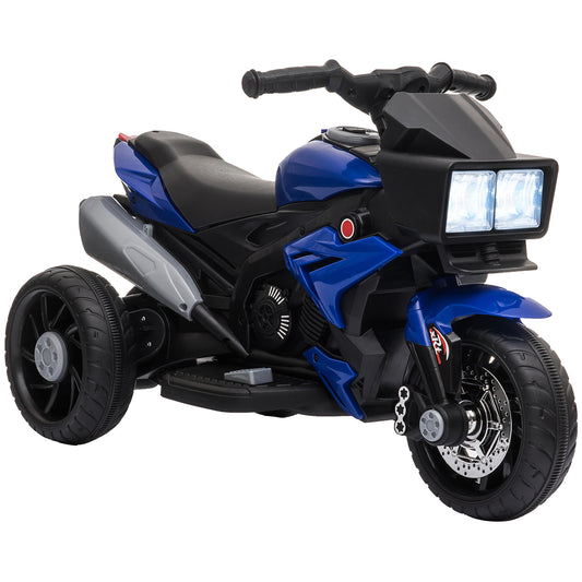 Moto Électrique Pour Enfants 6V - Moto Ride-On Avec Musique, Klaxon et Feux Avant - Bleu