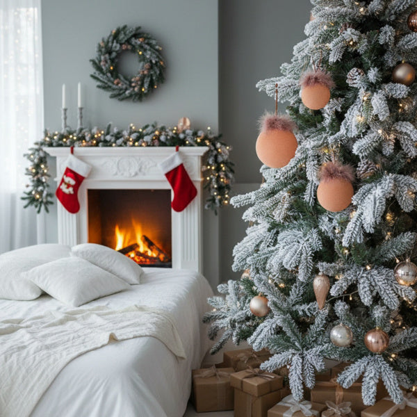 Set de 4 Boules de Noël en Verre pour Décoration de Sapin