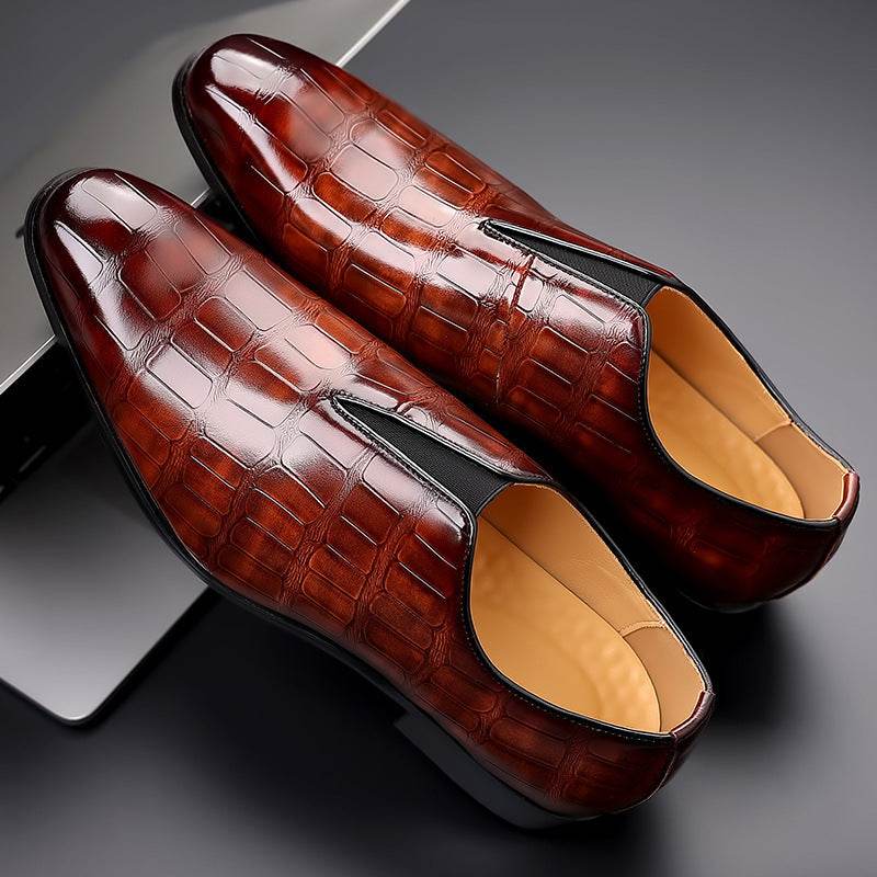 Chaussures en cuir décontractées à motif pierre - Allomarc.com