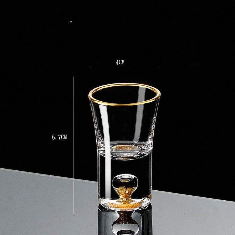 Gobelet à Shot en Verre Cristal avec Diviseur en Feuille d'Or