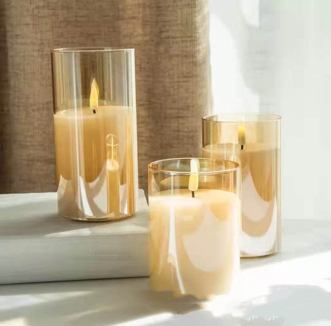 Bougies Électroniques LED en Verre Électroplaqué Rechargeables - Allomarc.com