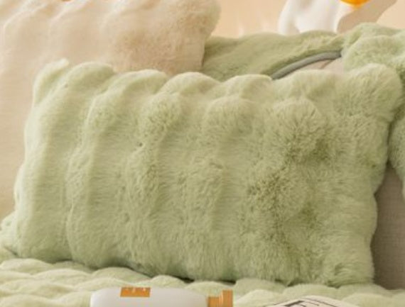 Coussin de canapé moderne en peluche épaisse d'hiver en lapin