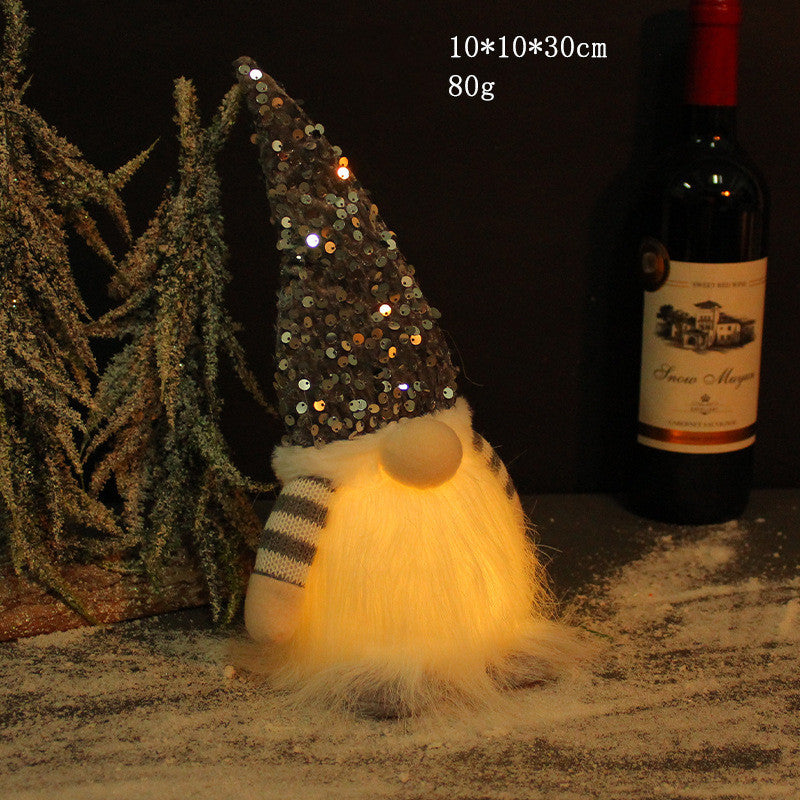 Poupée Rudolph Décoration de Noël avec Paillettes et Lumières