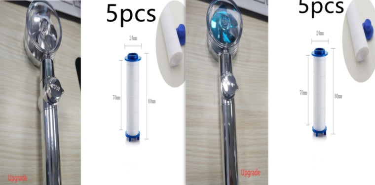 Douchette Turbo Propeller Économiseur d'Eau Haute Pression 360 Degrés avec Extension de Ventilateur