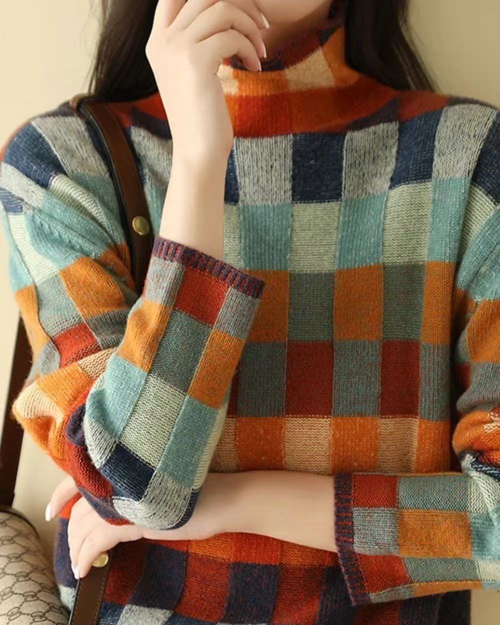 Pull En Col Roulé Imprimé Pour Femmes - Noël