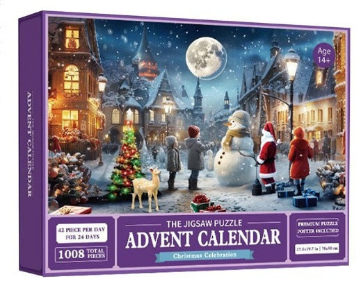 Calendrier de l'Avent Puzzle de Noël avec 24 Boîtes