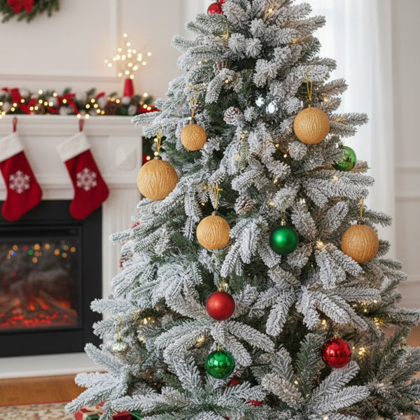 Set de 6 Boules de Noël en Verre - Décorations Éclatantes pour Arbre de Fête